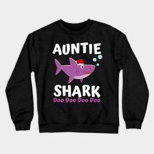 Auntie Shark Premium Christmas Mommy Shark Daddy Shark Crewneck Sweatshirt